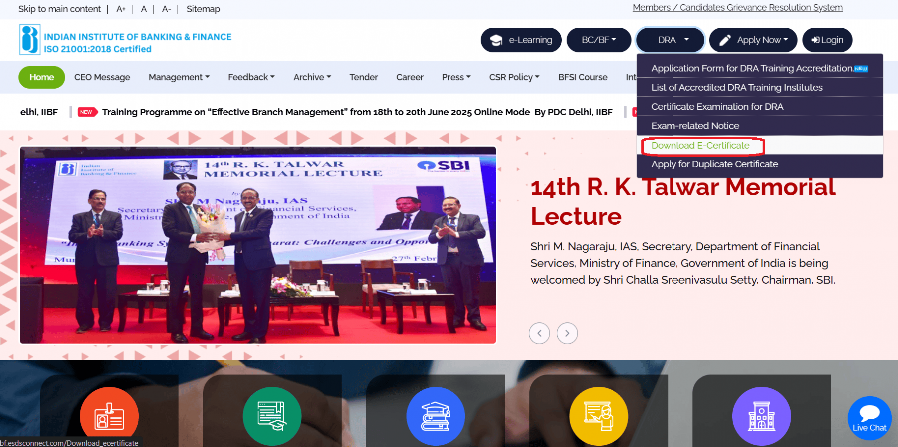 DRA certificate download